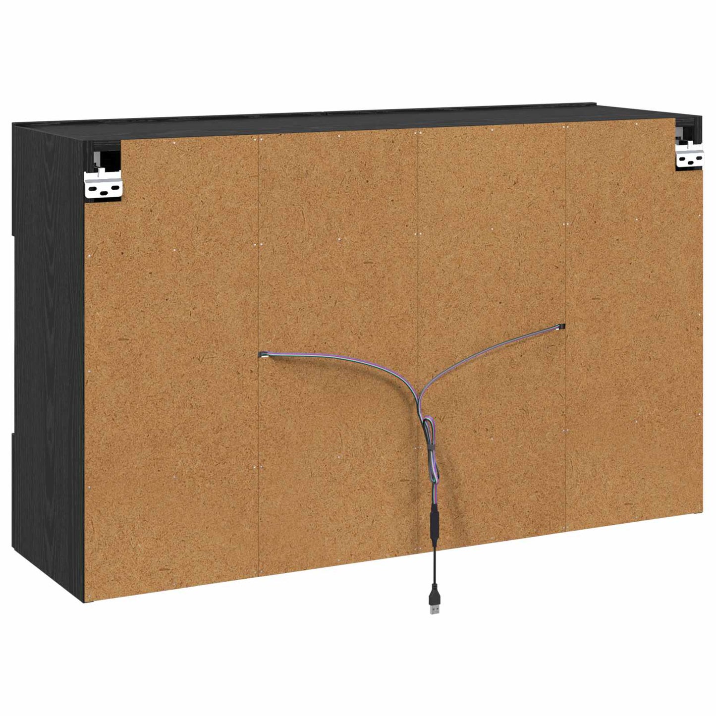 TV vægskab med LED Sort eg 98,5 x 30 x 60,5 cm Konstrueret træ