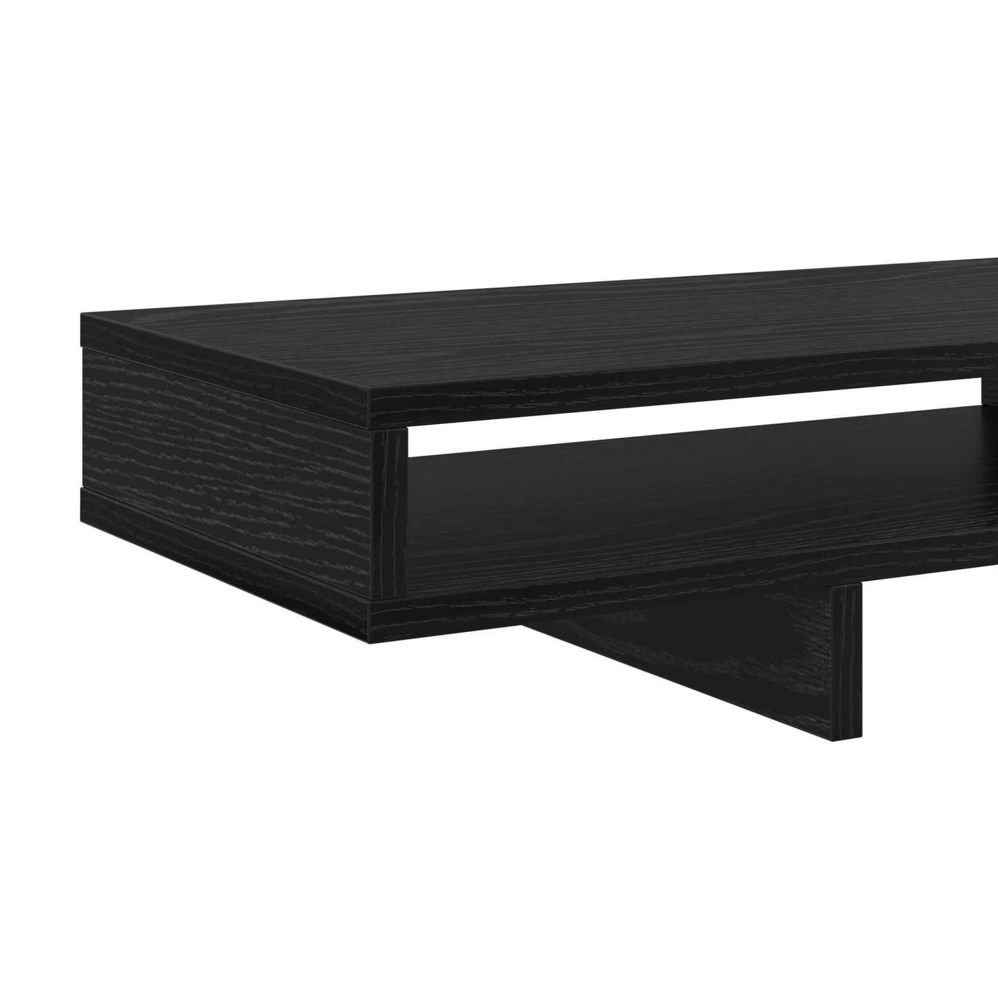 Monitor Stativ med hylde Sort 100 x 27 x 15 cm Konstrueret træ