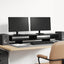 Monitor Stativ med hylde Sort 100 x 27 x 15 cm Konstrueret træ