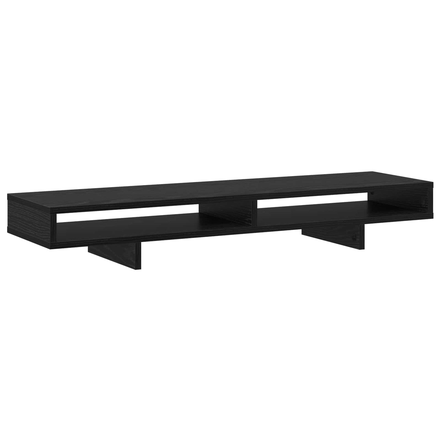 Monitor Stativ med hylde Sort 100 x 27 x 15 cm Konstrueret træ