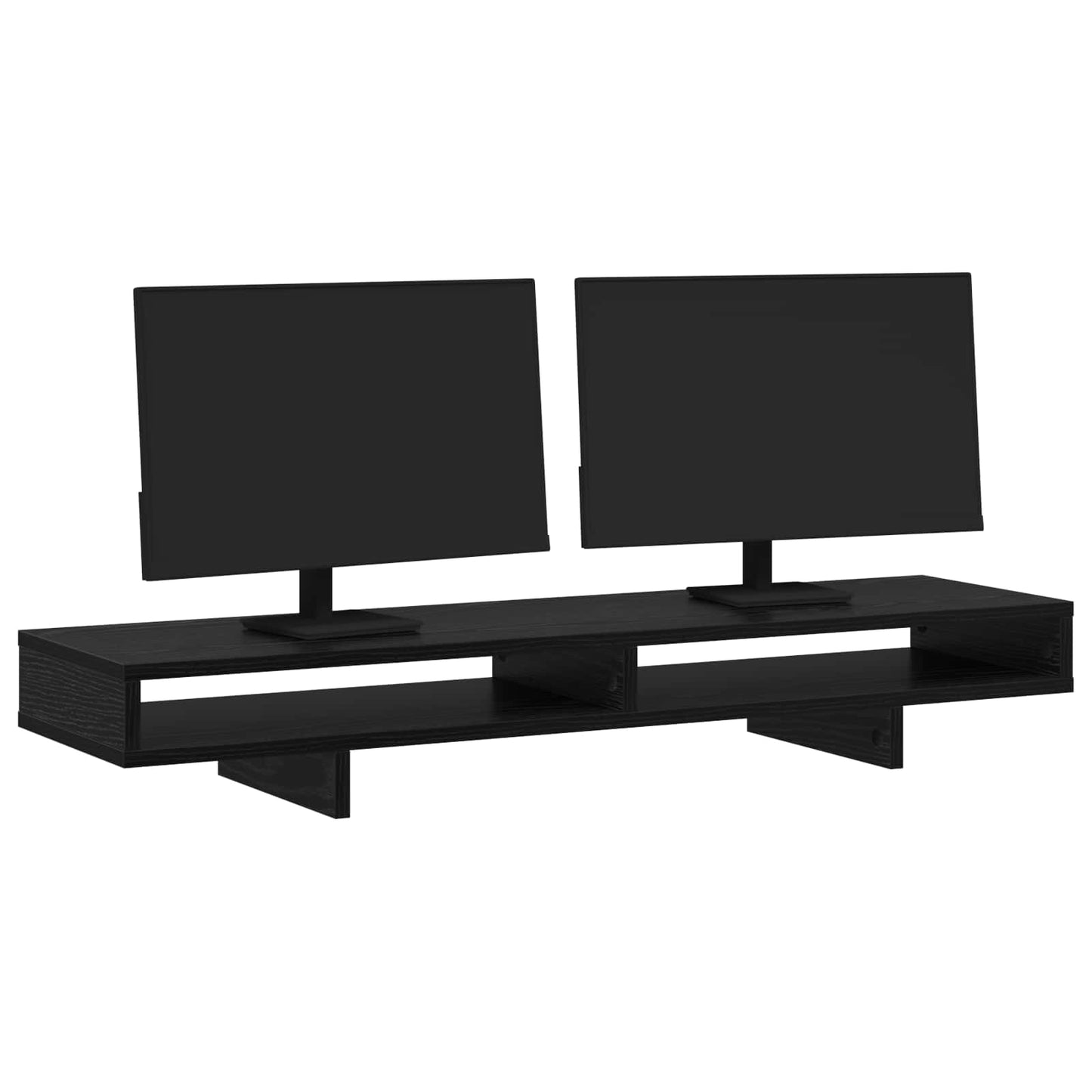 Monitor Stativ med hylde Sort 100 x 27 x 15 cm Konstrueret træ