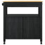 Køkkenvogn MONZA Sort 84 x 40 x 88,5 cm Massivt fyrretræ
