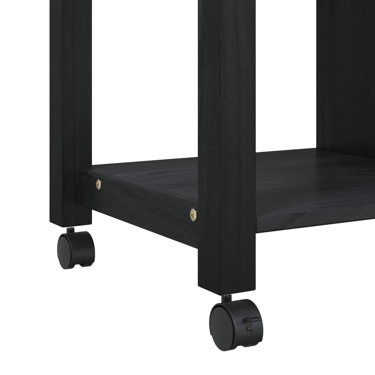 Køkkenvogn MONZA Sort 84 x 40 x 88,5 cm Massivt fyrretræ