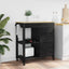 Køkkenvogn MONZA Sort 84 x 40 x 88,5 cm Massivt fyrretræ