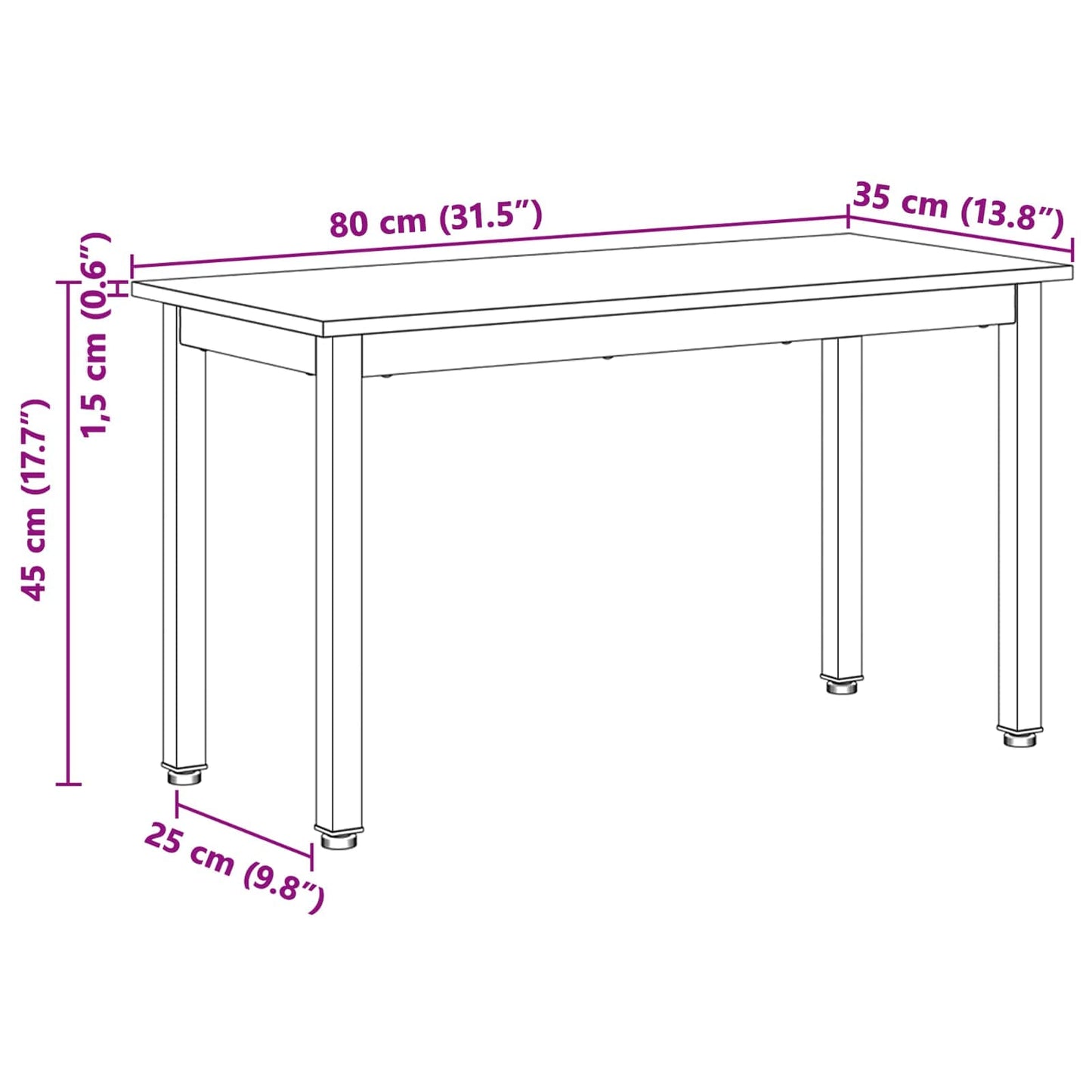 bænk Hvid 80 x 35 x 45 cm Massiv fyrretræ