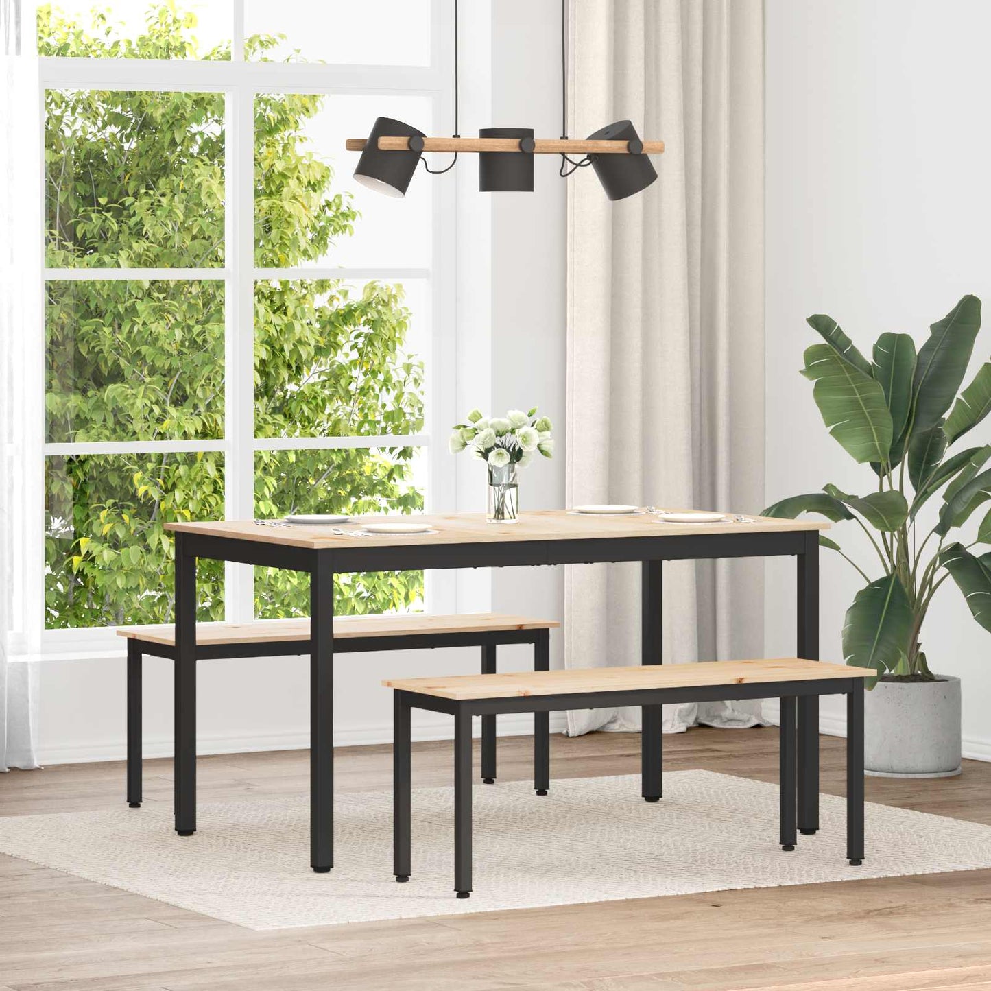 bænk Naturfarvet 110 x 35 x 45 cm Massiv fyrretræ