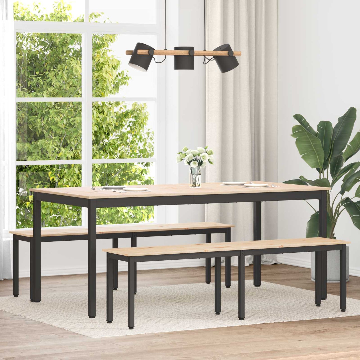 bænk Naturfarvet 160 x 35 x 45 cm Massiv fyrretræ