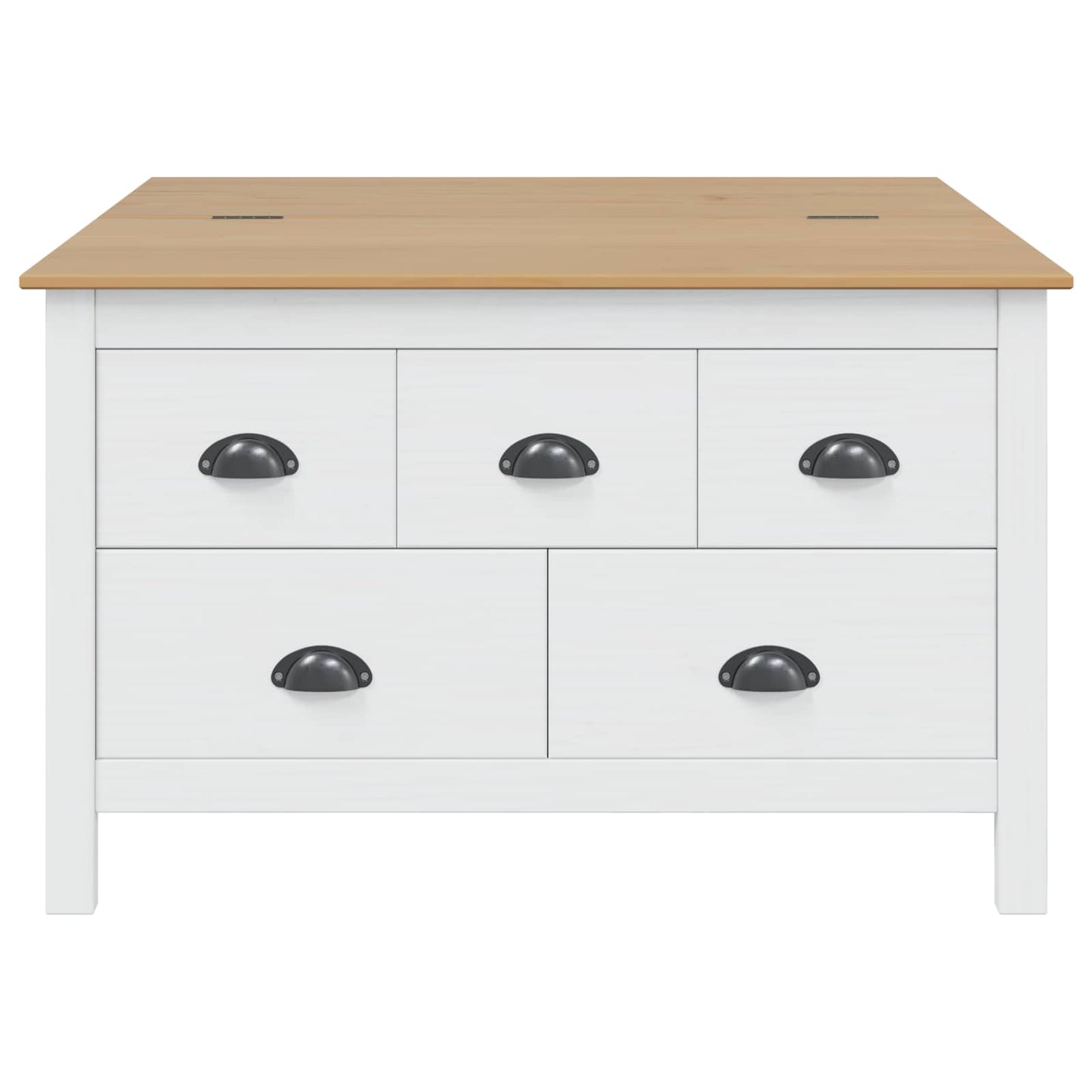 Sofabord HILL Hvid og honningbrun 79,5 x 79,5 x 49 cm