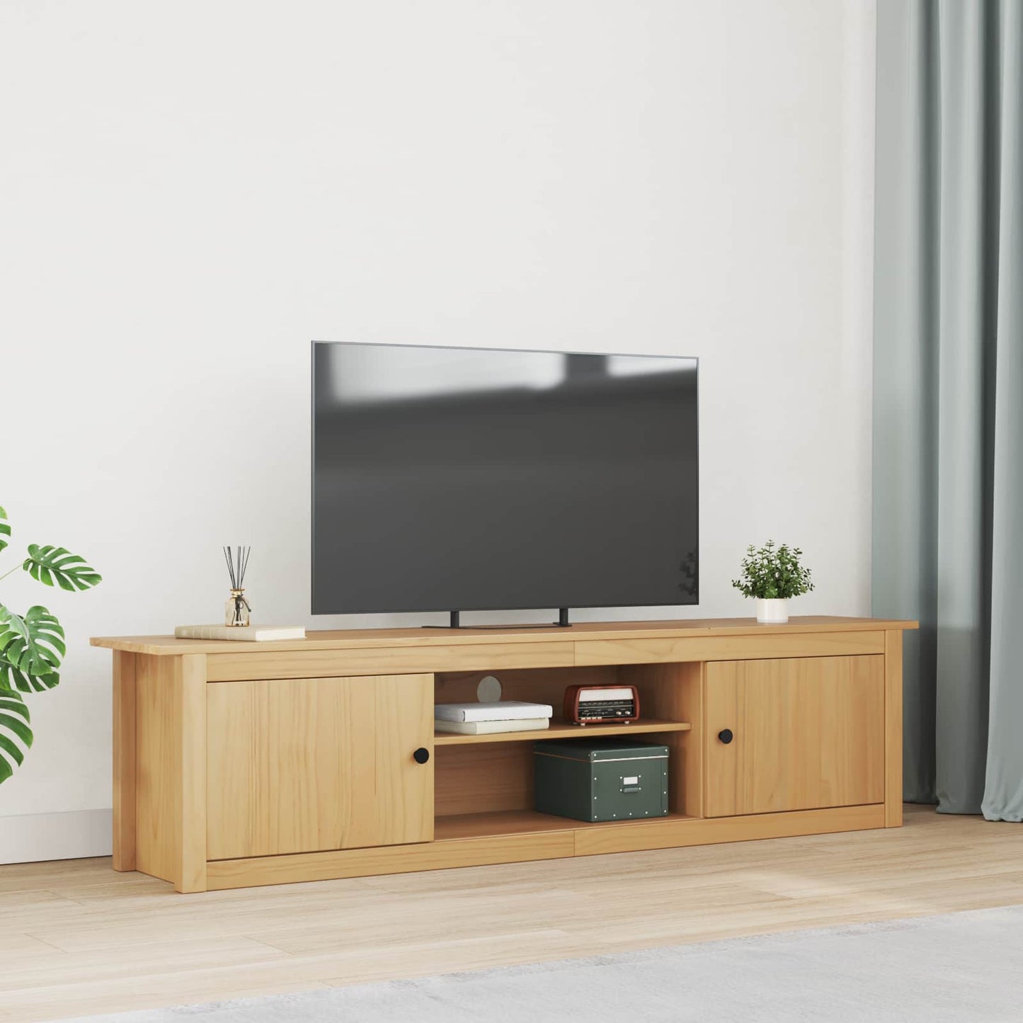 TV stativ HILL Honningbrun 158 x 40 x 39.5 cm Massivt fyrretræ