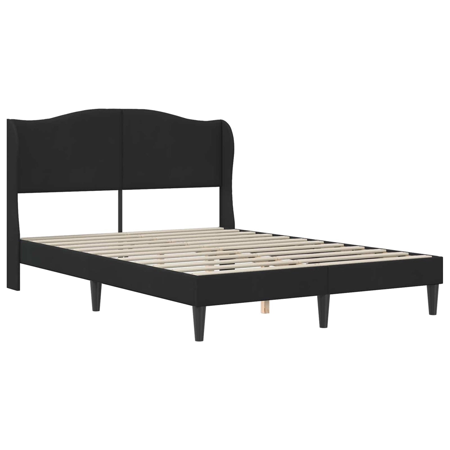 Sengestel med hovedgærde 2 stk. Sort 120 x 190 cm Fløjl