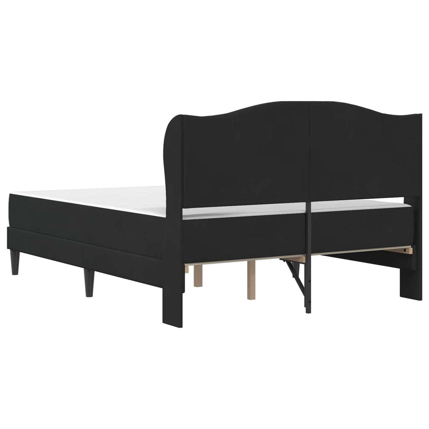Sengestel med hovedgærde 2 stk. Sort 120 x 190 cm Fløjl