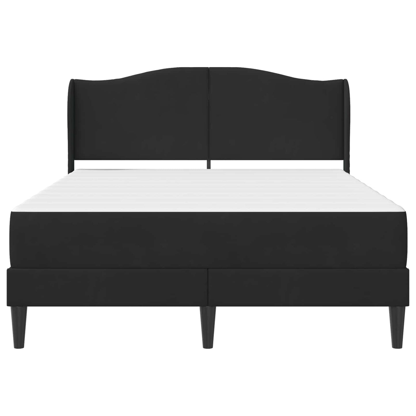 Sengestel med hovedgærde 2 stk. Sort 120 x 190 cm Fløjl