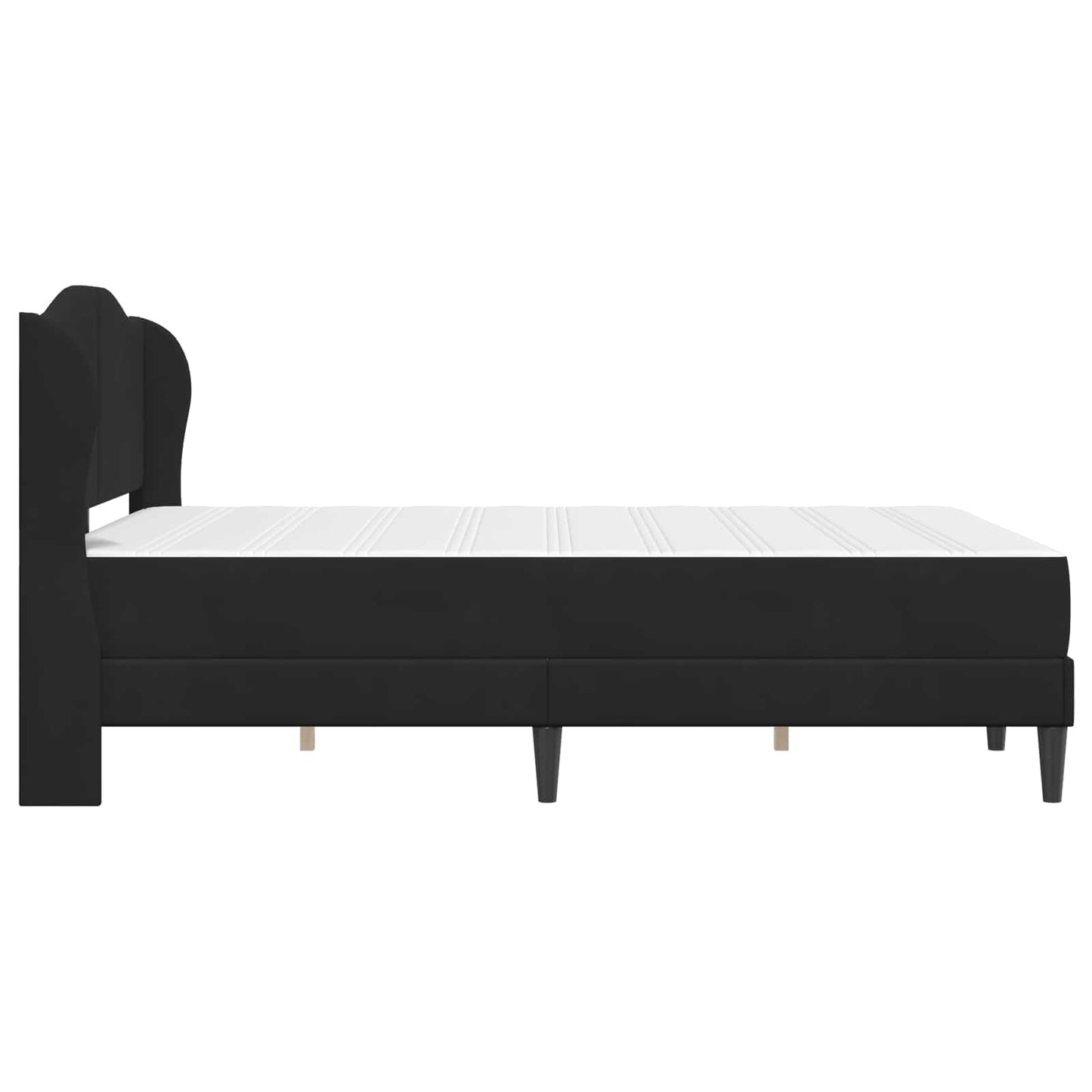Sengestel med hovedgærde 2 stk. Sort 120 x 190 cm Fløjl
