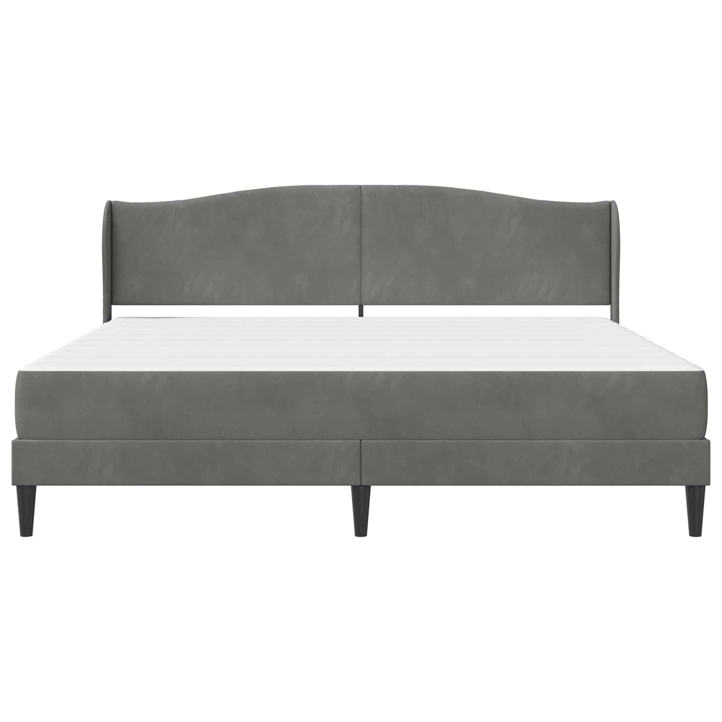 Sengestel med hovedgærde Mørkegrå 180 x 200 cm Fløjl