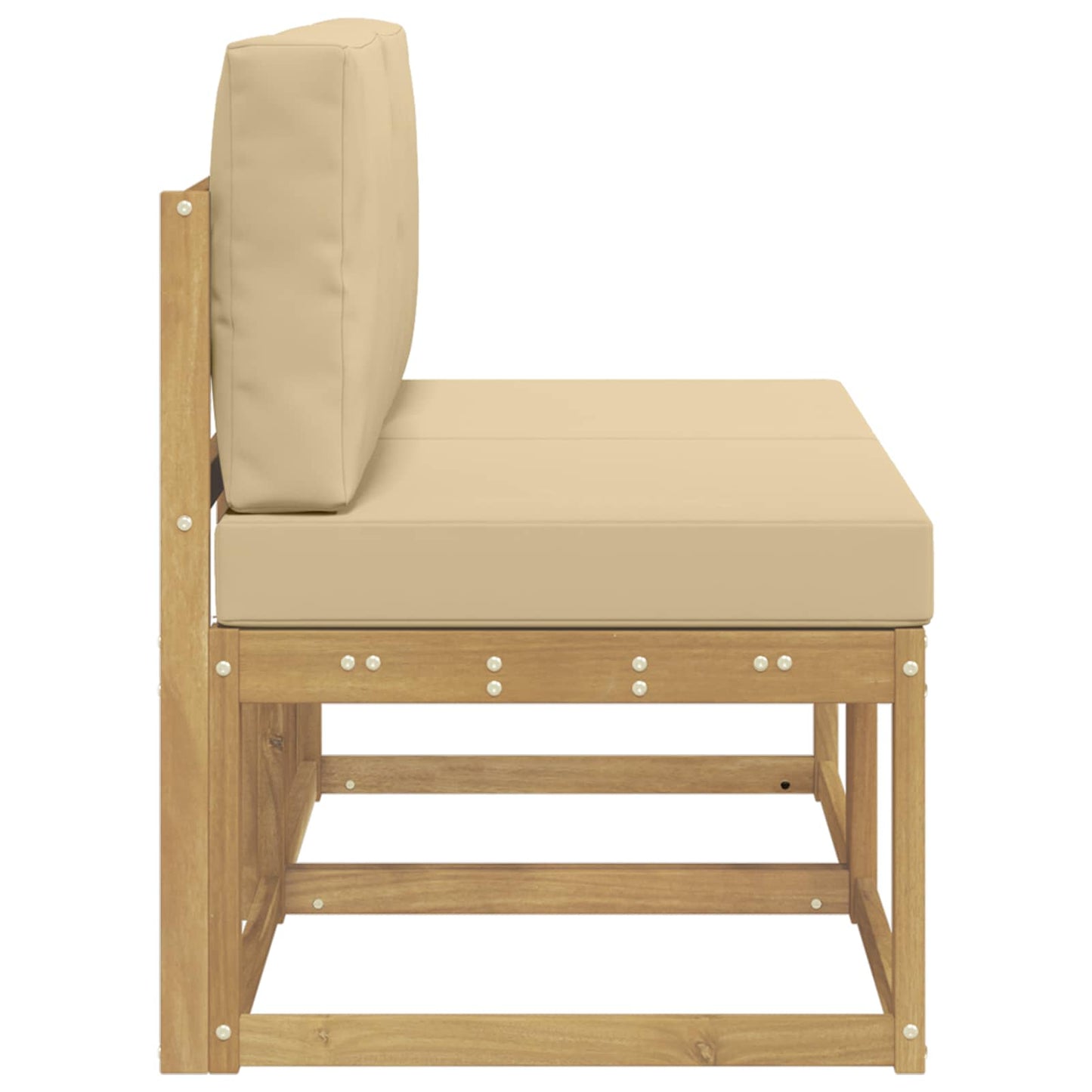 2 Stk Udendørs Mellem Sofa Massivt Akacietræ Hvid