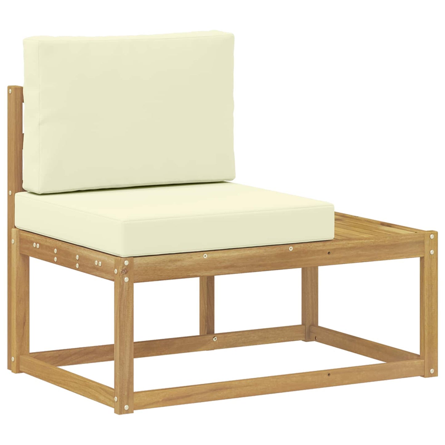 Udendørs Modulsofa Hvid 91 x 63 x 73 cm Massivt Akacietræ