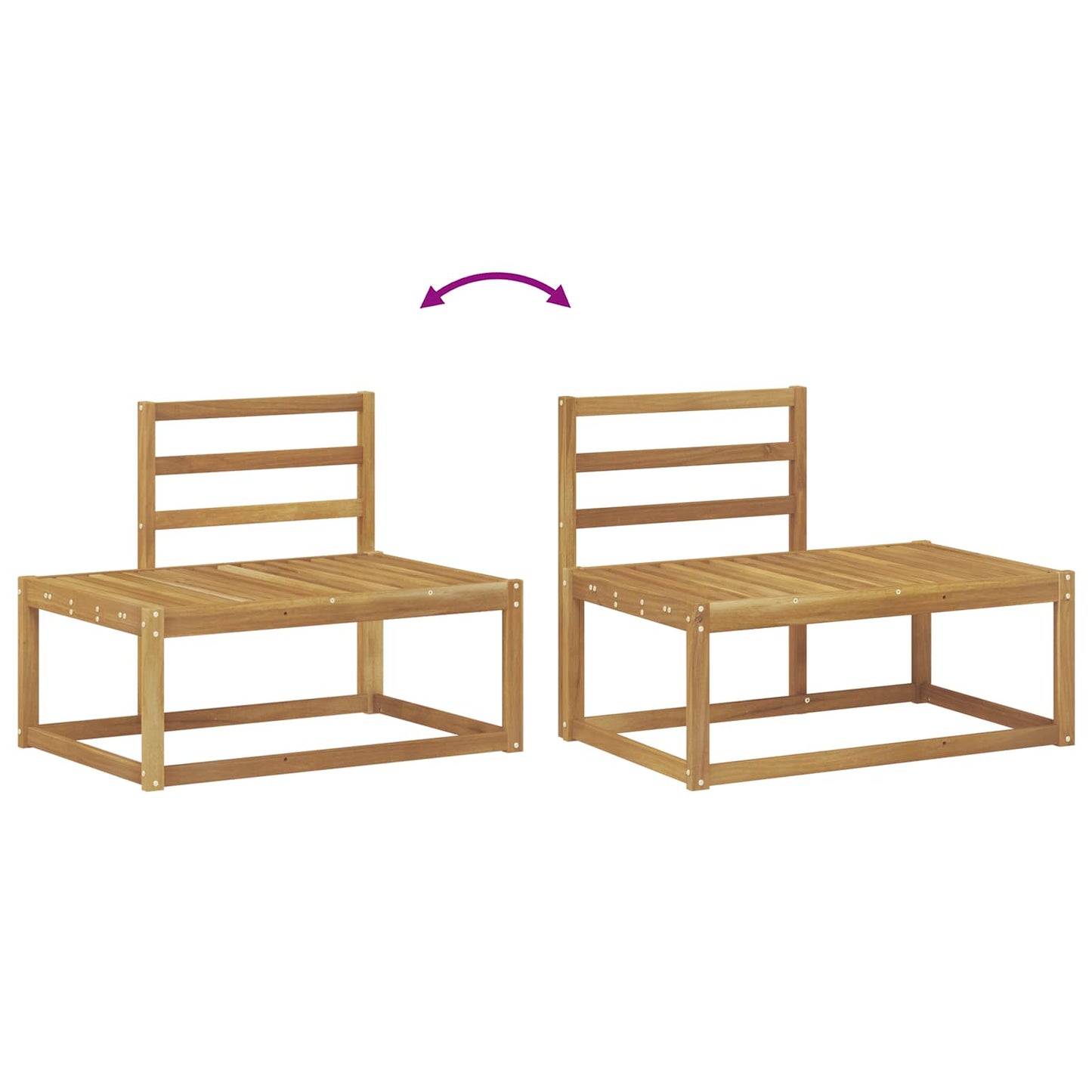 Udendørs Modulsofa 2 Stk Hvid 182,5 x 63 x 73 cm