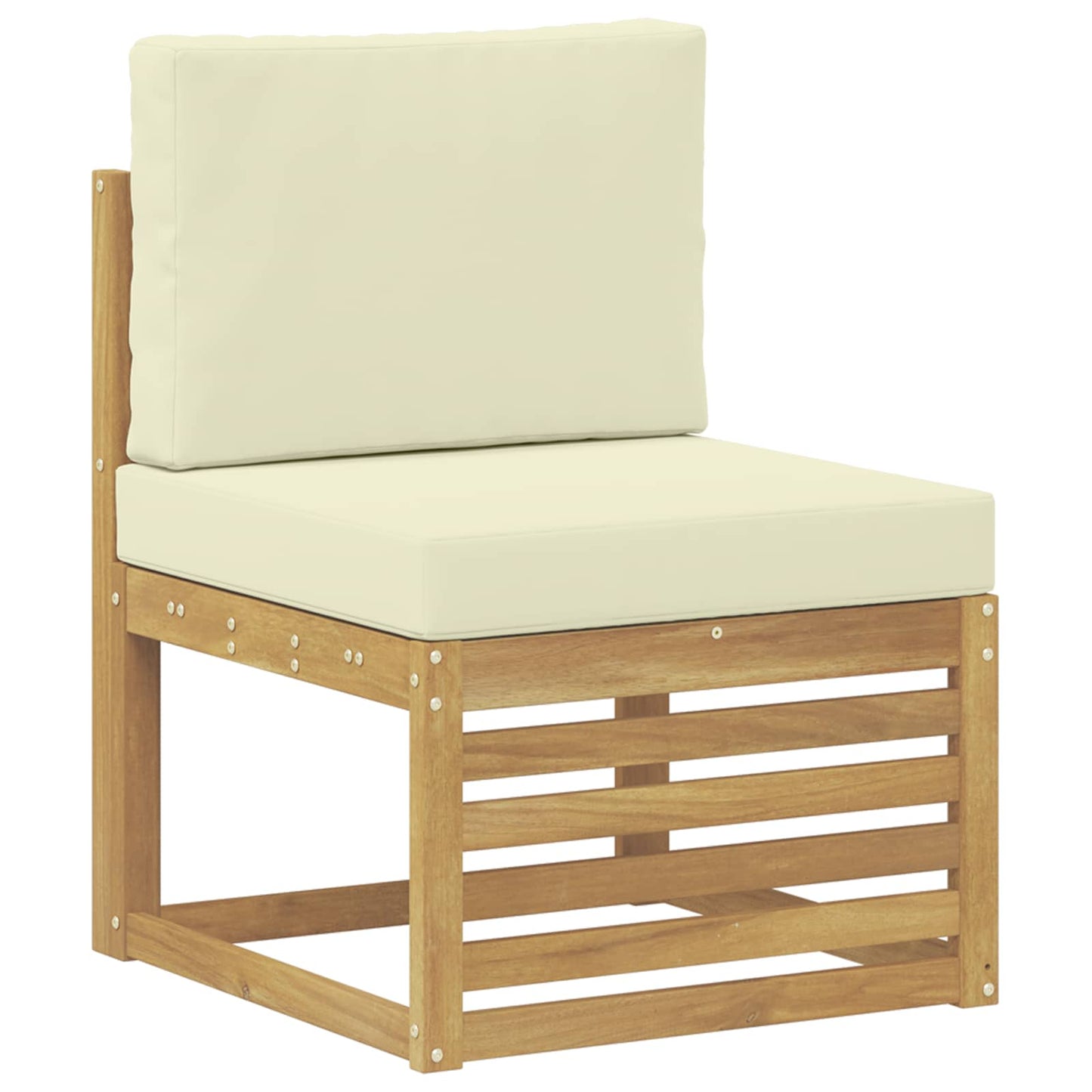 Udendørs Mellem Sofa Massivt Akacietræ Hvid