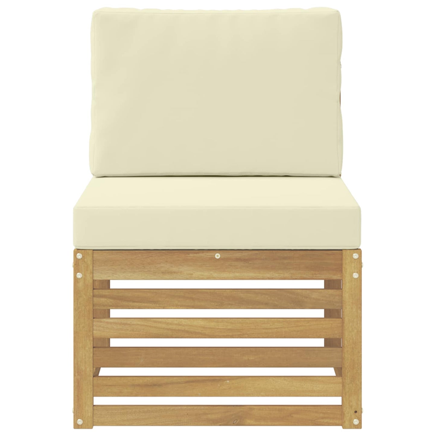 Udendørs Mellem Sofa Massivt Akacietræ Hvid