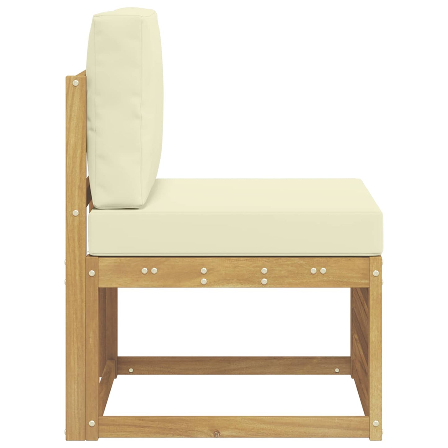 Udendørs Mellem Sofa Massivt Akacietræ Hvid