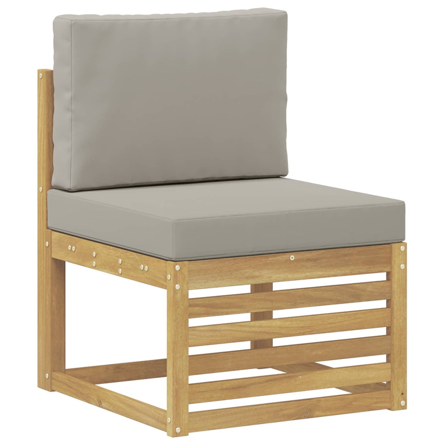 Udendørs Mellem Sofa Massivt Akacietræ Hvid