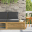Udendørs end sofa Hvid 91 x 63 x 73 cm Massivt Akacietræ