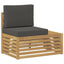 Udendørs end sofa Hvid 91 x 63 x 73 cm Massivt Akacietræ