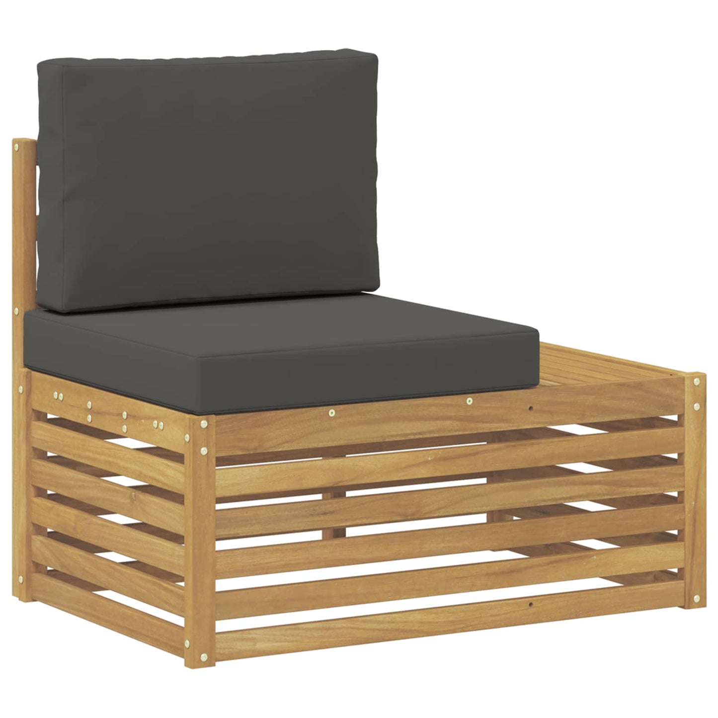 Udendørs end sofa Hvid 91 x 63 x 73 cm Massivt Akacietræ