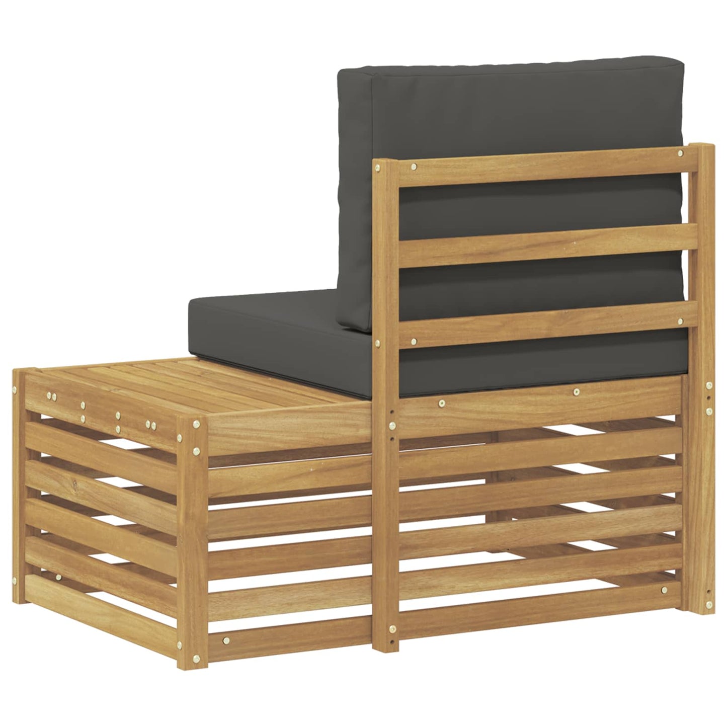 Udendørs end sofa Hvid 91 x 63 x 73 cm Massivt Akacietræ