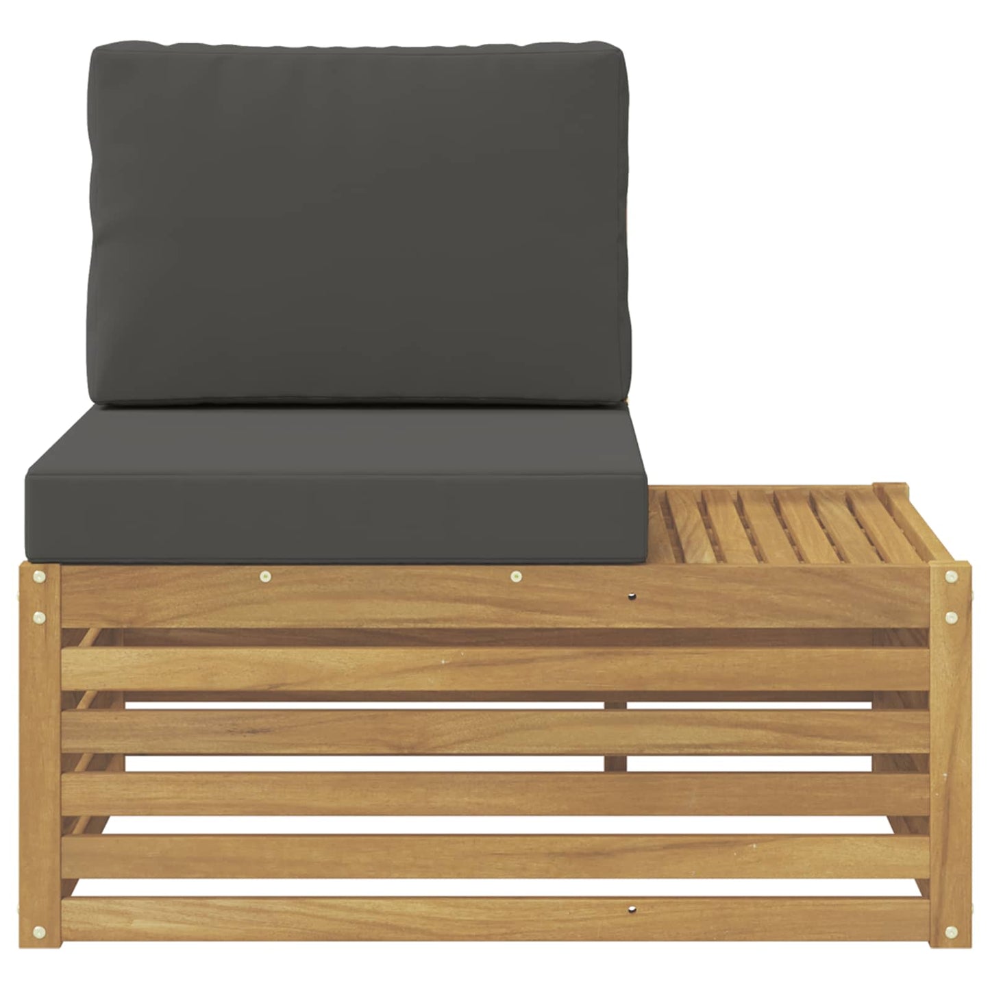 Udendørs end sofa Hvid 91 x 63 x 73 cm Massivt Akacietræ