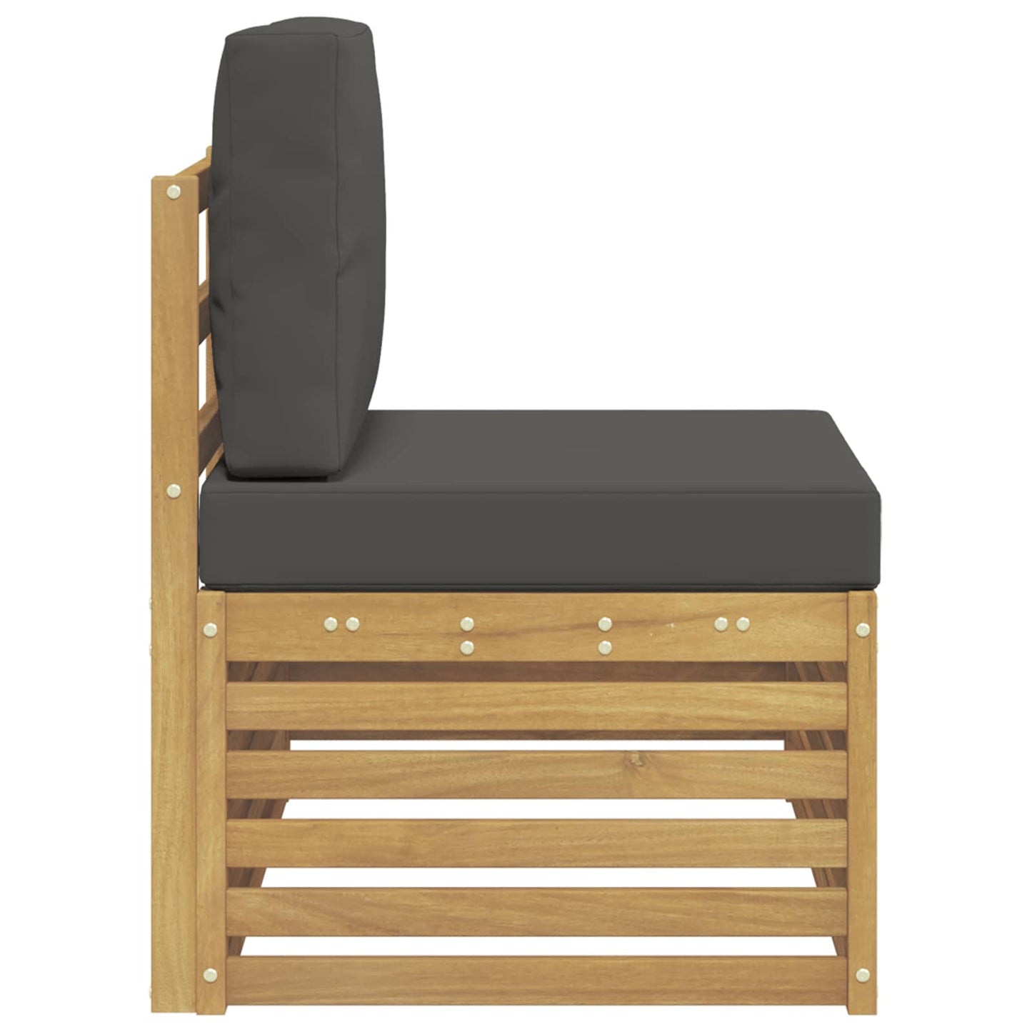 Udendørs end sofa Hvid 91 x 63 x 73 cm Massivt Akacietræ