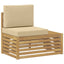 Udendørs end sofa Hvid 91 x 63 x 73 cm Massivt Akacietræ