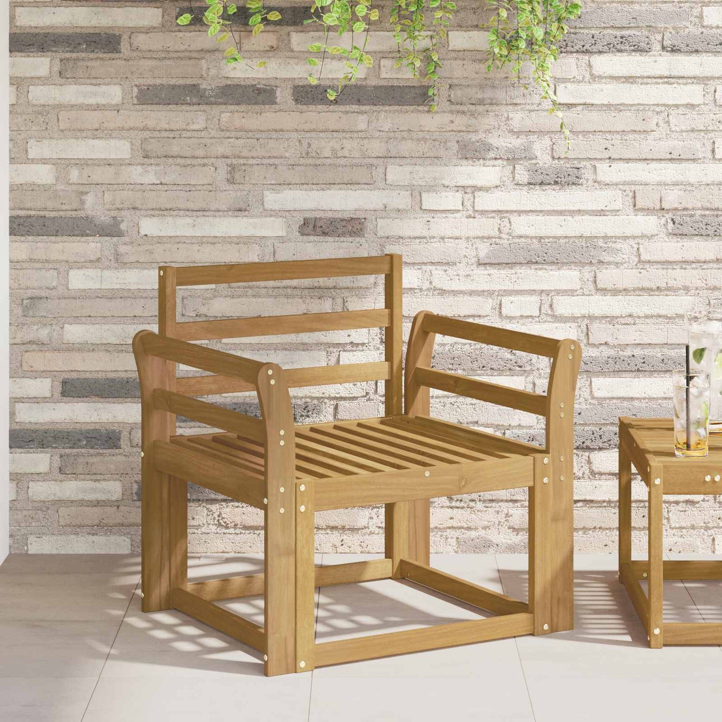 Armlænsmodul 2 pcs Hvid 58,5 x 8,5 x 60 cm Massivt Akacietræ