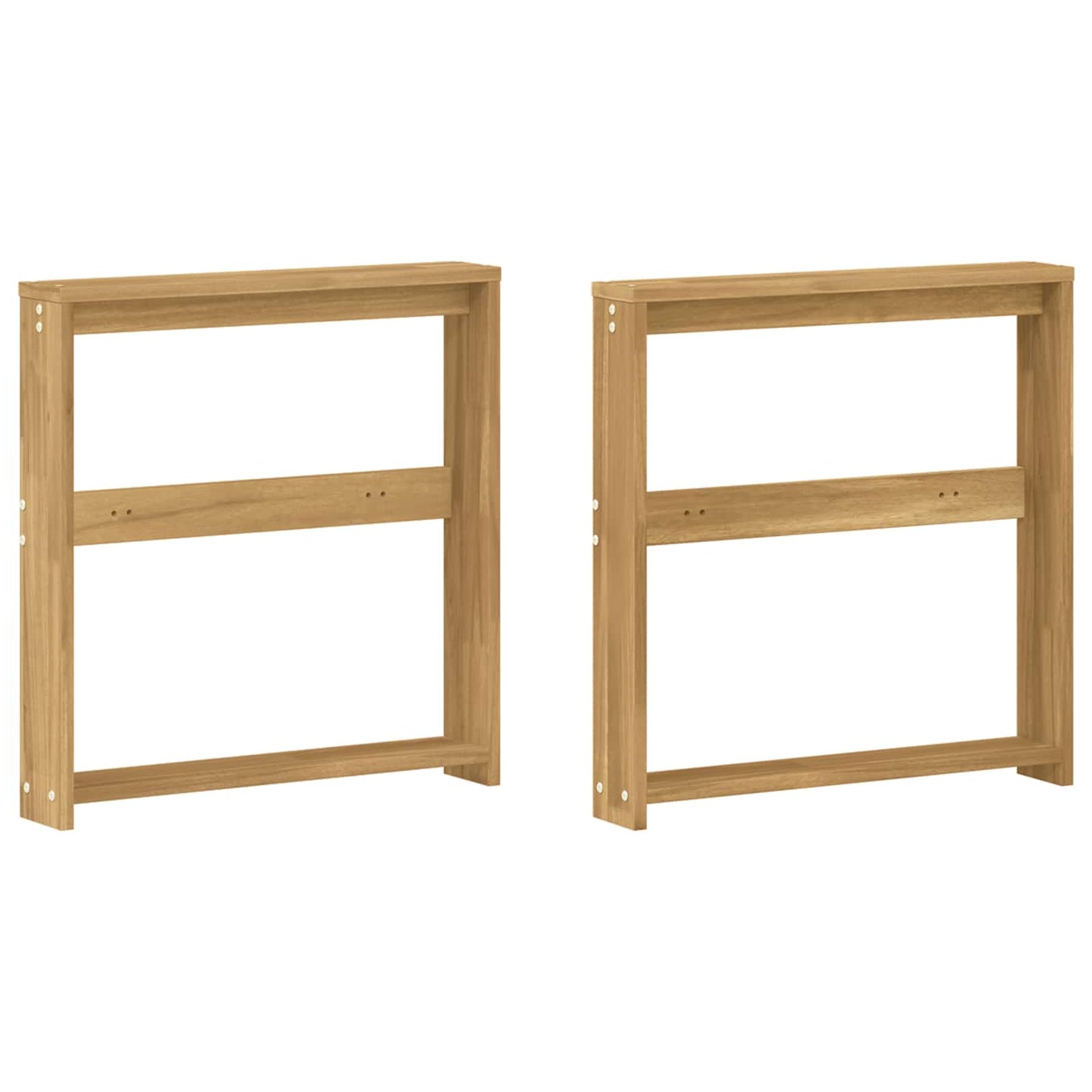 Armlænsmodul 2 pcs Hvid 58,5 x 10 x 61 cm Massivt Akacietræ