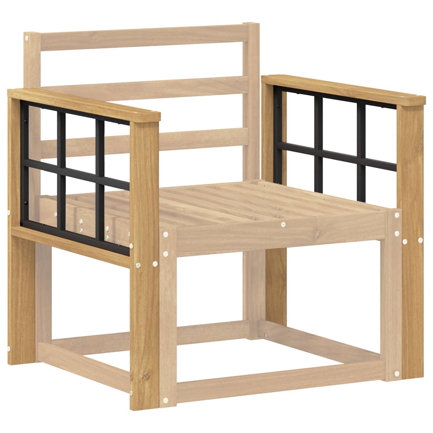 Armlænsmodul 2 pcs Hvid 60 x 6 x 61 cm Massivt Akacietræ