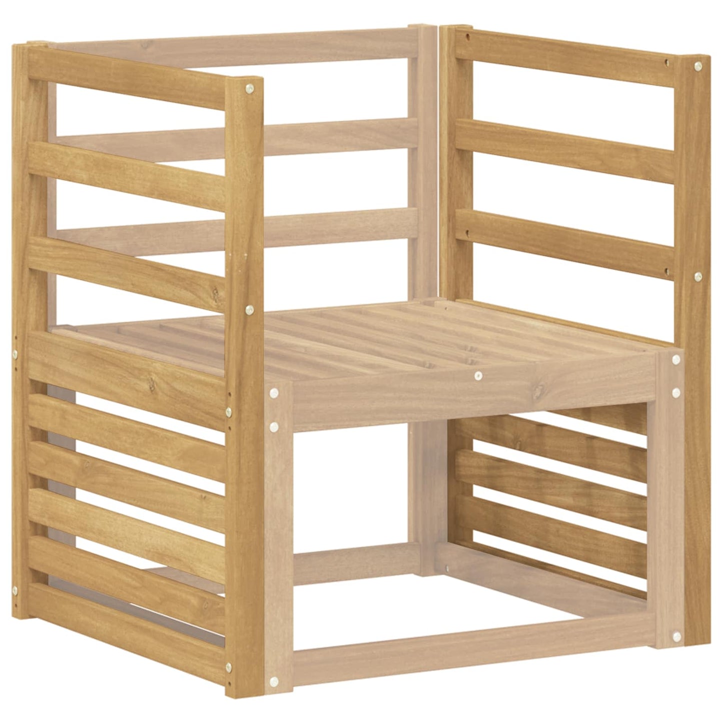 Armlænsmodul 2 pcs Hvid 59 x 4 x 73 cm Massivt Akacietræ