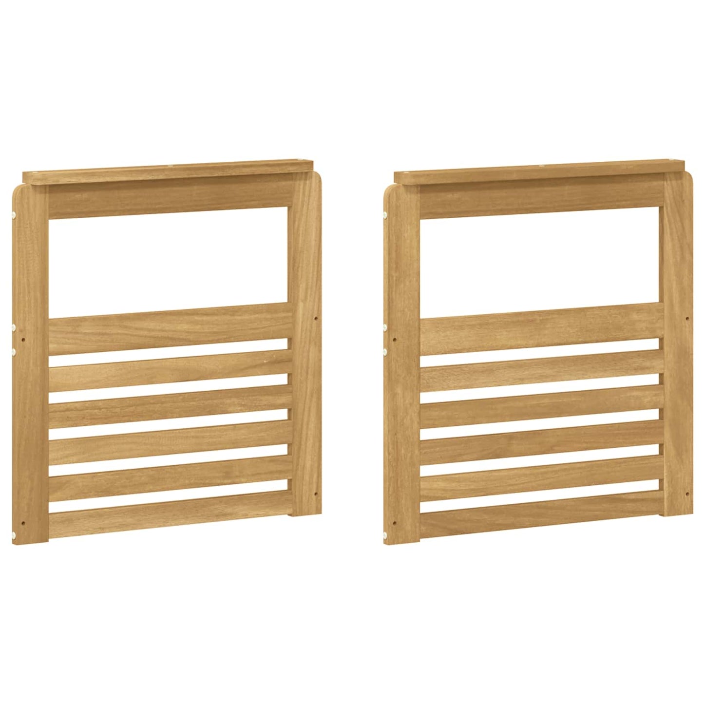 Armlænsmodul 2 pcs Hvid 59 x 6 x 61 cm Massivt Akacietræ