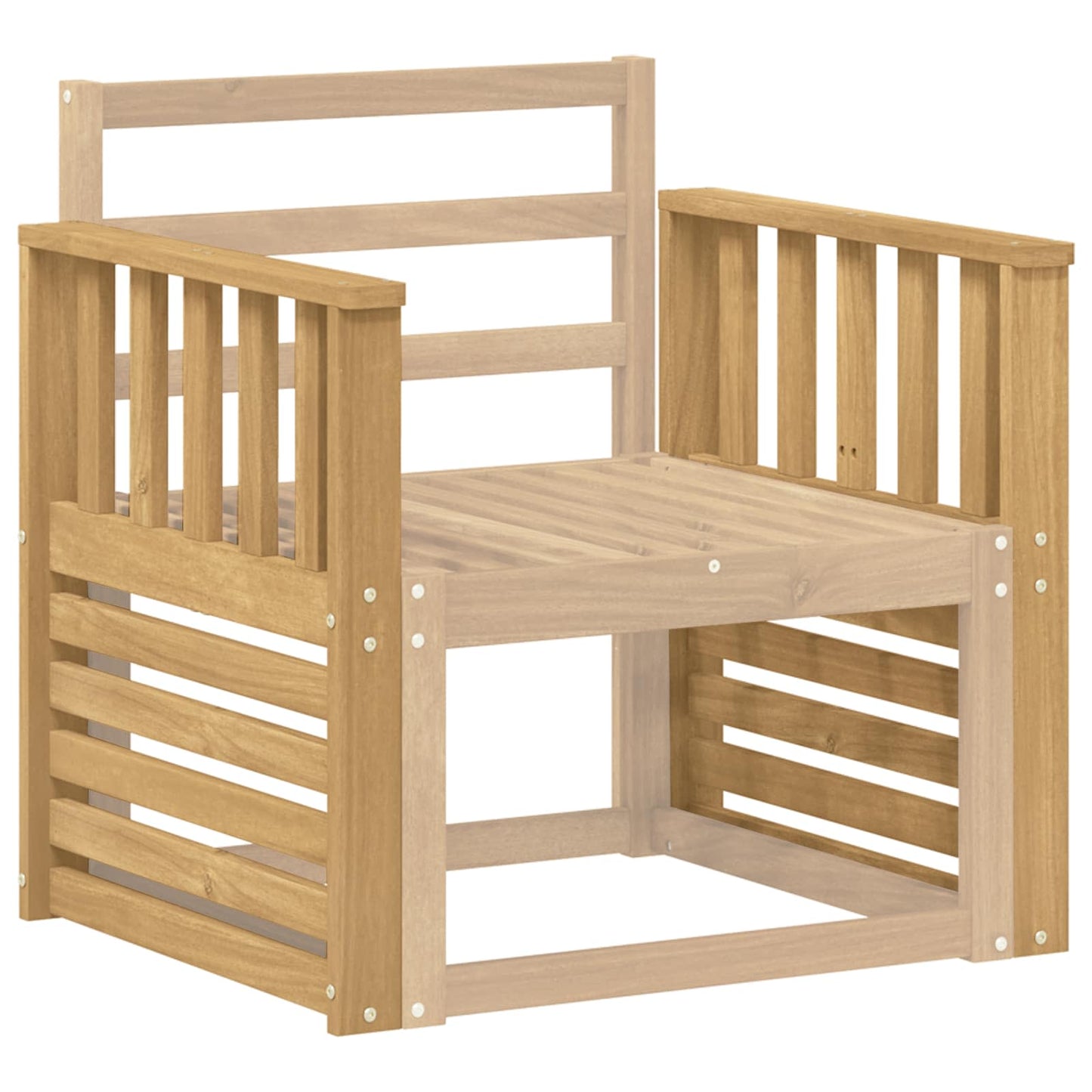 Armlænsmodul 2 pcs Hvid 60 x 6 x 61 cm Massivt Akacietræ