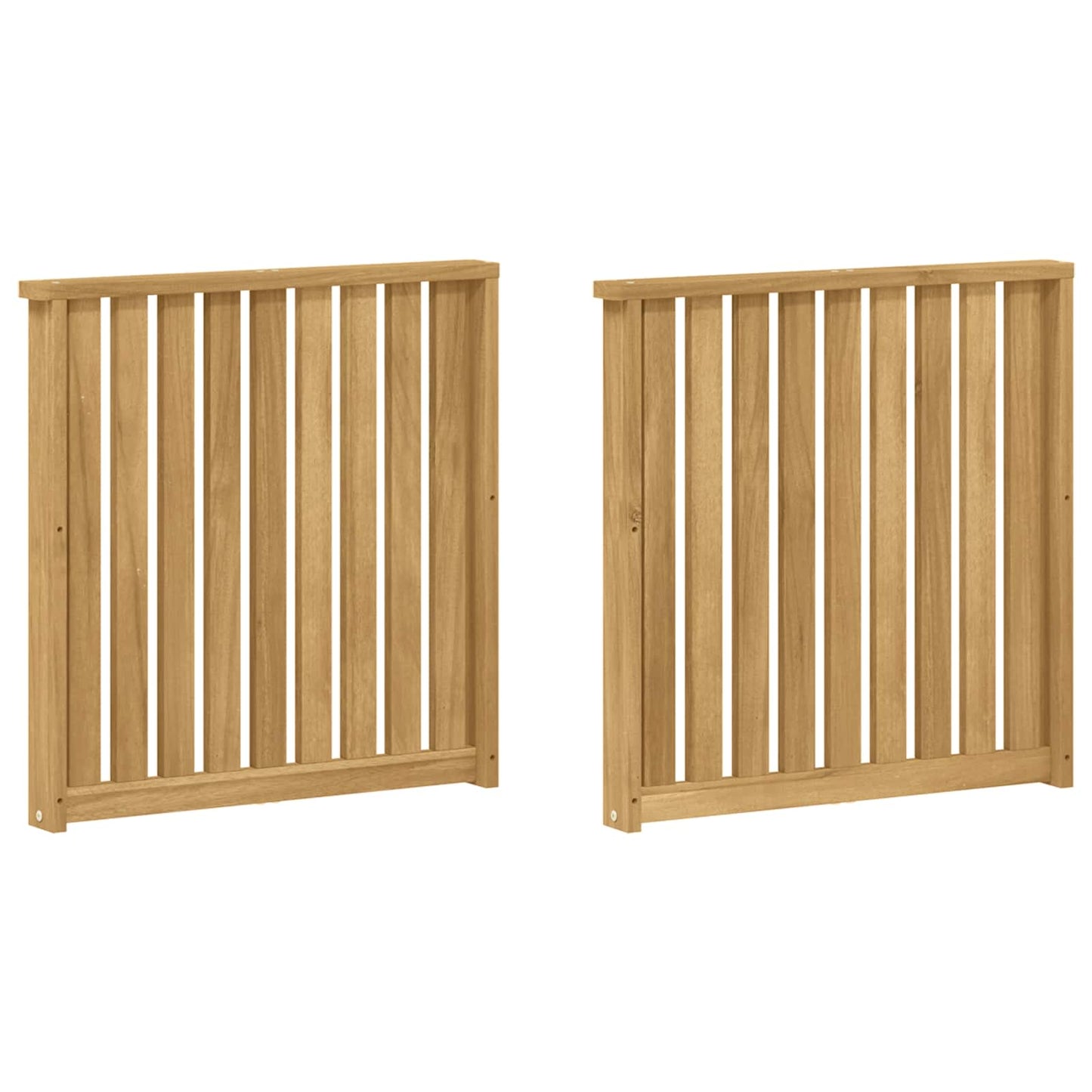 Armlænsmodul 2 pcs Hvid 60 x 6 x 61 cm Massivt Akacietræ