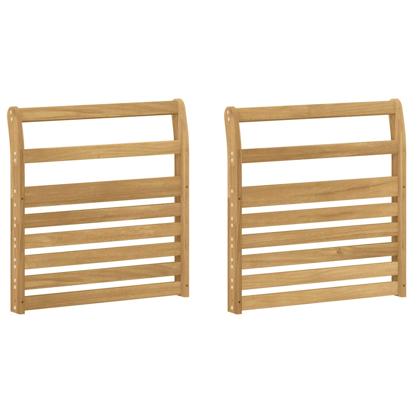 Armlænsmodul 2 pcs Hvid 58,5 x 8 x 60 cm Massivt Akacietræ