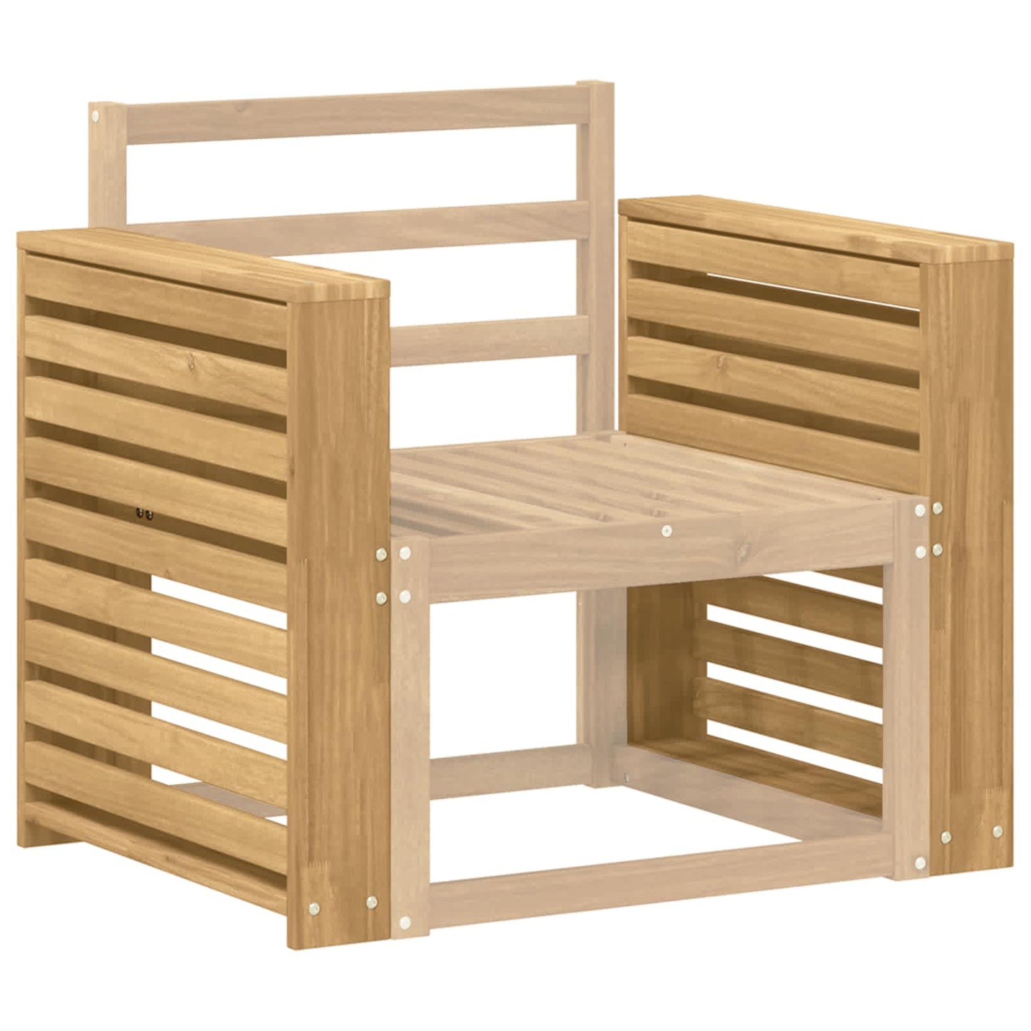Armlænsmodul 2 pcs Hvid 58,5 x 10 x 61 cm Massivt Akacietræ