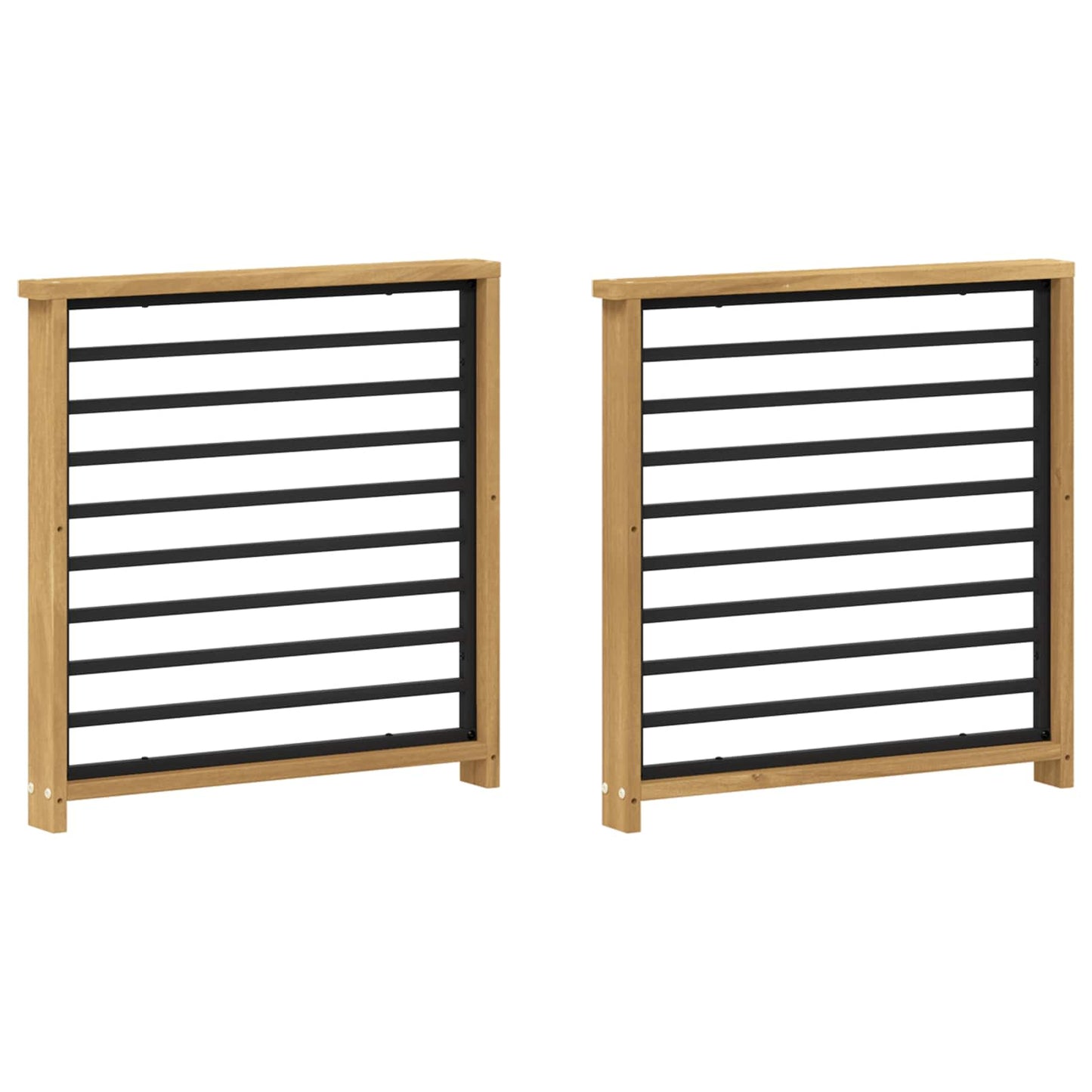 Armlænsmodul 2 pcs Hvid 60 x 6 x 61 cm Massivt Akacietræ