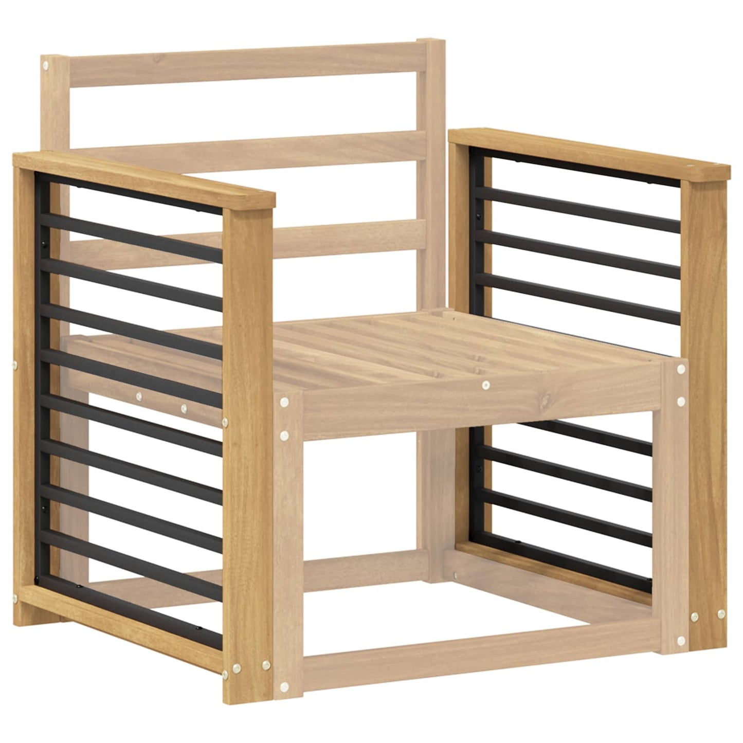 Armlænsmodul 2 pcs Hvid 60 x 6 x 61 cm Massivt Akacietræ