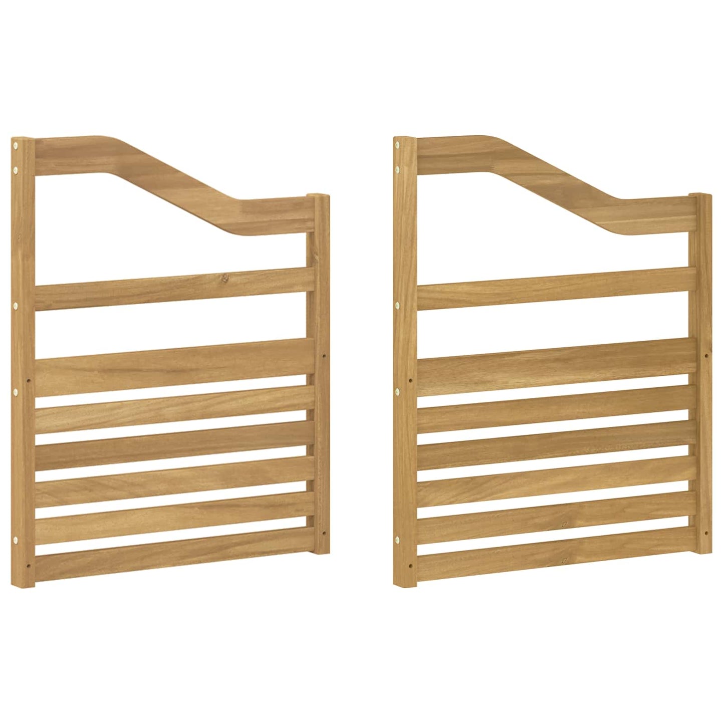 Armlænsmodul 2 pcs Hvid 59 x 4 x 73 cm Massivt Akacietræ