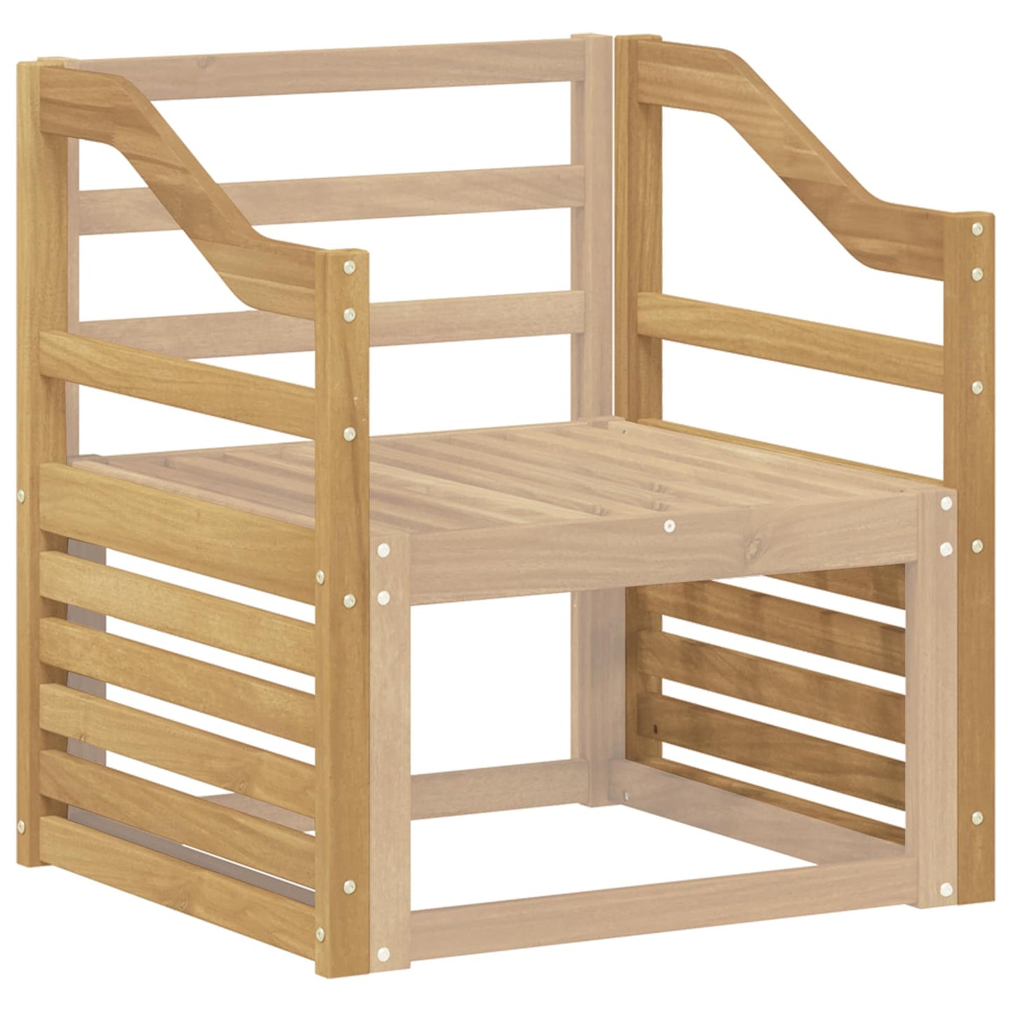 Armlænsmodul 2 pcs Hvid 59 x 4 x 73 cm Massivt Akacietræ