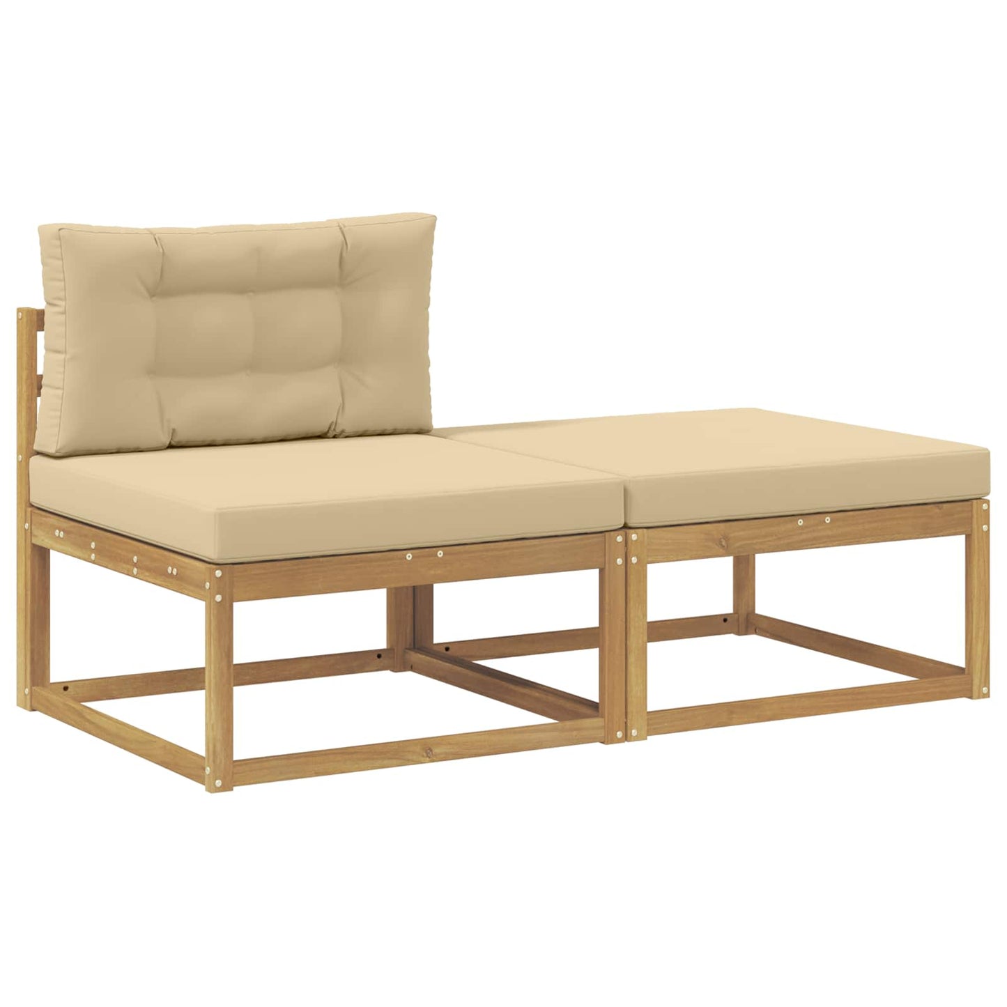 2 Stk Udendørs puf Polyester Hvid