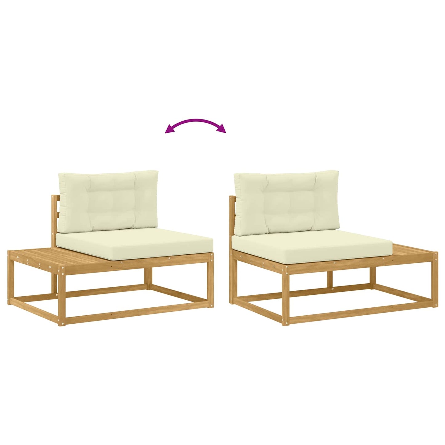 Udendørs Modulsofa med pude Hvid 115 x 83 x 73 cm Polyester