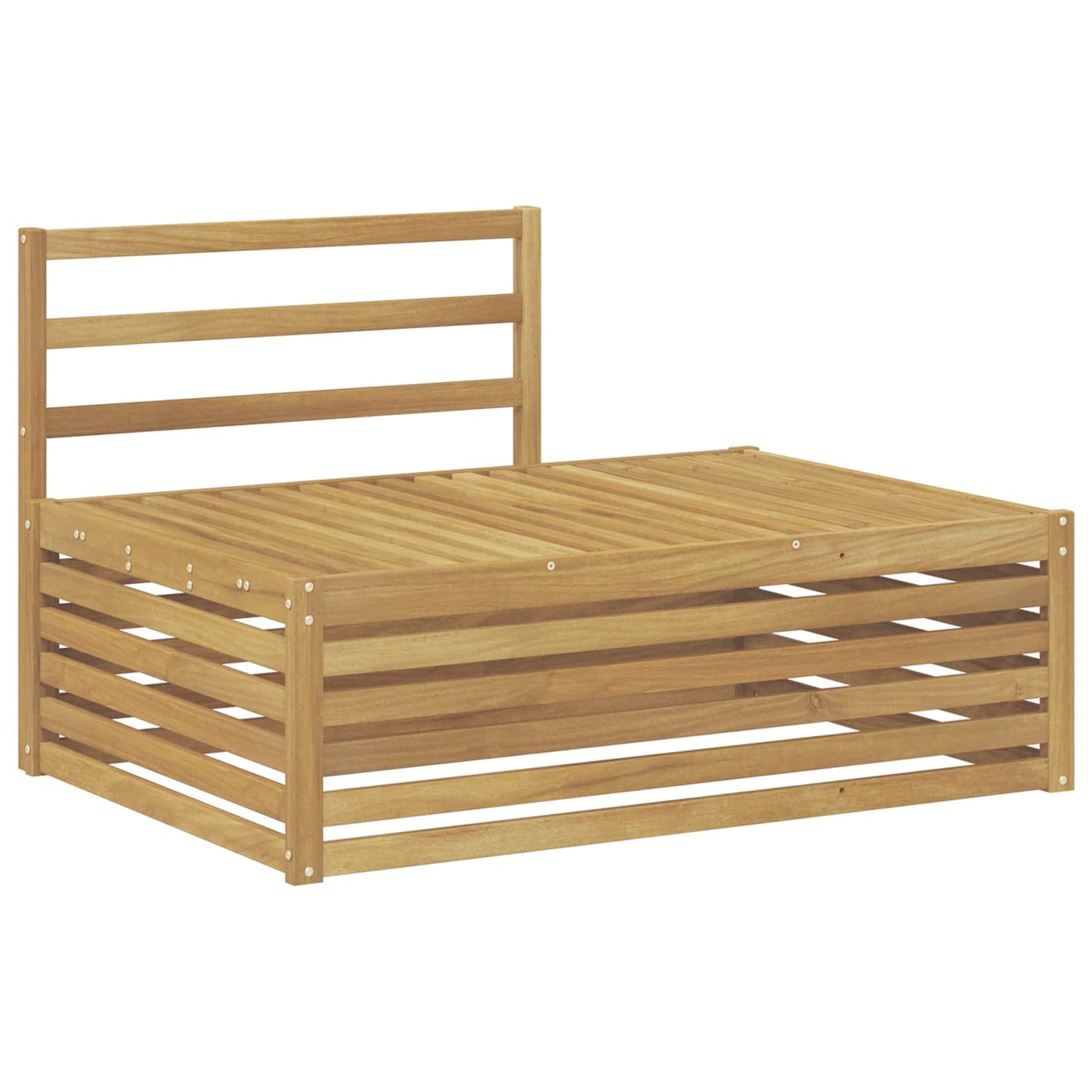 Udendørs end sofa Hvid 115 x 83 x 73 cm Massivt Akacietræ