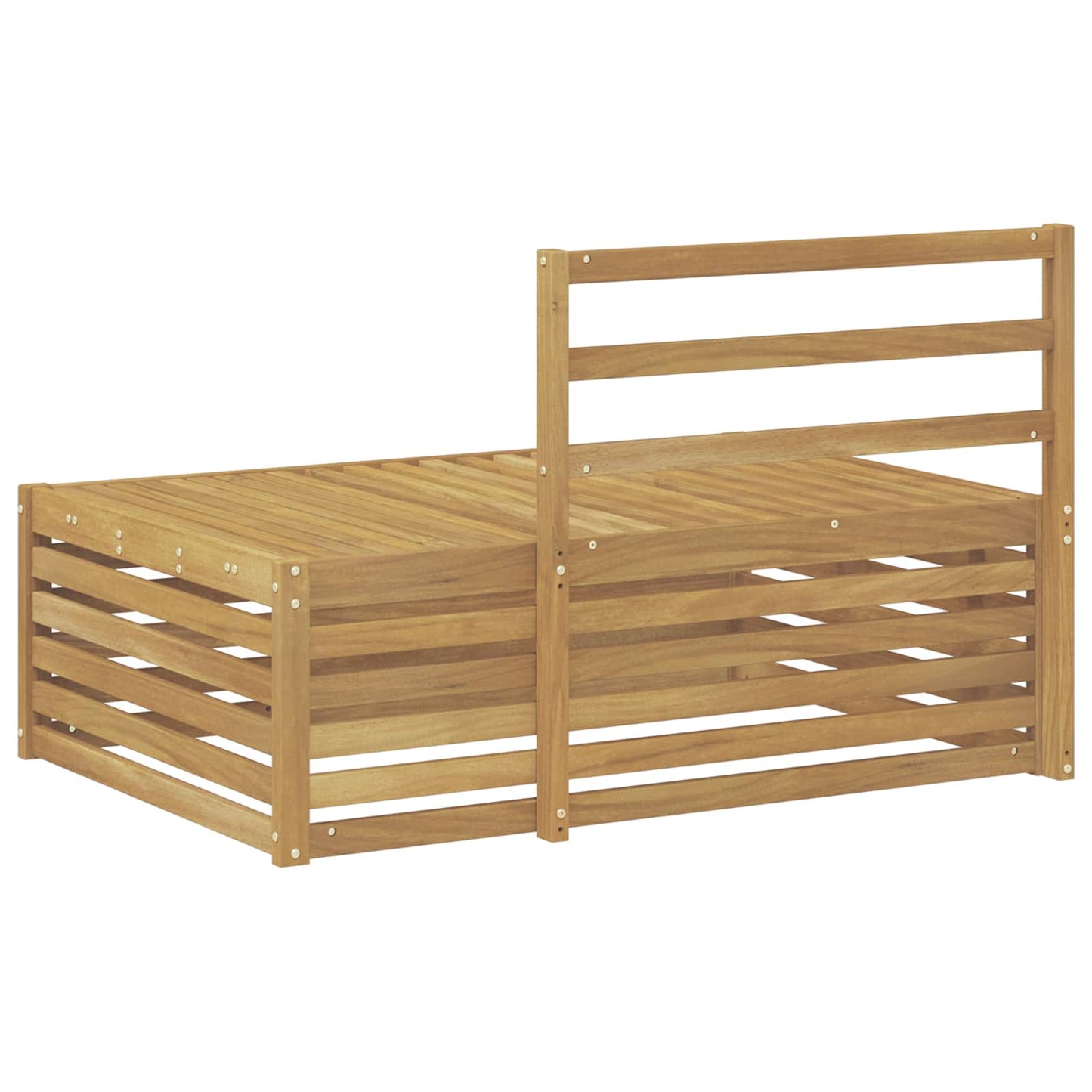 Udendørs end sofa Hvid 115 x 83 x 73 cm Massivt Akacietræ