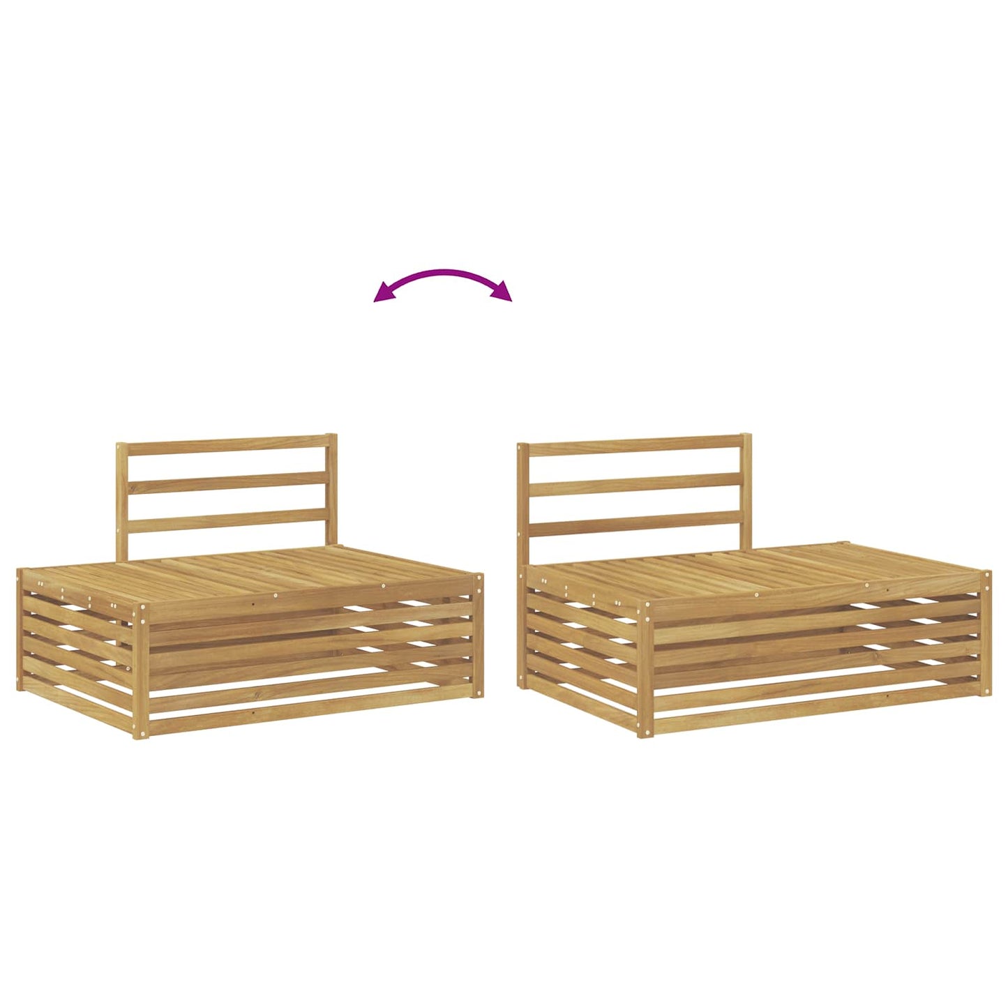 Udendørs end sofa Hvid 115 x 83 x 73 cm Massivt Akacietræ